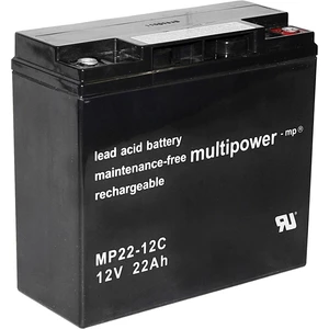 multipower PB-12-22-M5 MP22-12C olovený akumulátor 12 V 22 Ah olovený so skleneným rúnom (š x v x h) 181 x 167 x 76 mm s