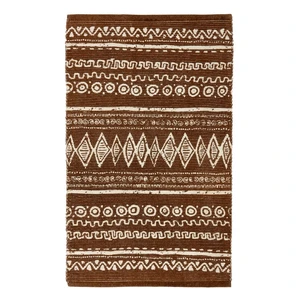Hnedo-biely bavlnený koberec Webtappeti Ethnic, 55 x 140 cm