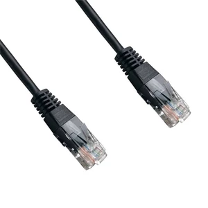Kábel DATACOM síťový (RJ45), 1m (1511) čierny Patch kabel UTP lanko cat.5e se dvěma konektory RJ45, pro propojování počítačových sítí (např. pro spoje