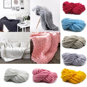 Soft Bulky Hand Knitting Chunky Yarn Wool Roving Crocheting DIY Blankets Thick