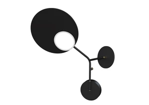 Nástenná lampa Ballon 3 ľavostranná, viac variantov - TUNTO Model: černý rám a krycí část, panel překližka černé barvy