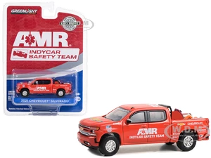 2021 Chevrolet Silverado Pickup Truck Red "2021 NTT IndyCar Series AMR IndyCar Safety Team" with Safety Equipment in Truck Bed "Hobby Exclusive" Seri