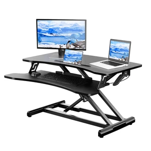 BlitzWolf 32 inch Standing Desk Adjustable Height Converter with Handle Control Lift for Dual Monitors and Laptop Simple