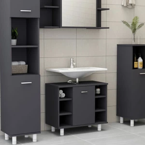 Bathroom Cabinet Gray 23.6"x12.6"x21.1" Chipboard