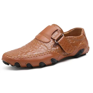 Menico Big Size Men Hook Loop Genuine LeatherOxfords Shoes