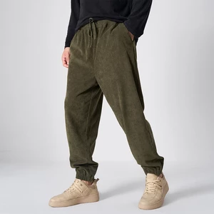 Mens Geometric Pocket Designed Elastic Cuff Ankle Length Pants