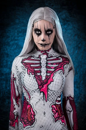 Womens Zombie Halloween Costume - Halloween Zombie Bodysuit for Women - Scary Womens Halloween Costume