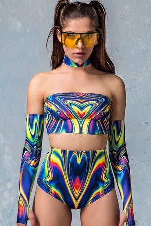 Rave Tube Top Women - Sexy Festival Crop Top - Psychedelic Festival Outfit