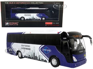 TEMSA TS 35E Bus New York City Gray Line "Sightseeing Everywhere - Big Apple Tour" "The Bus &amp; Motorcoach Collection" 1/87 (HO) Diecast Model by I