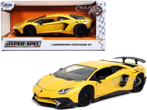 Lamborghini Aventador SV Yellow "Hyper-Spec" 1/24 Diecast Model Car by Jada