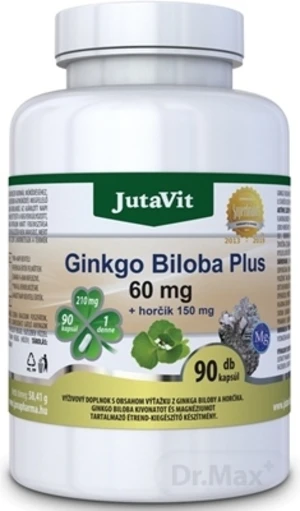 JutaVit Ginkgo Biloba Plus 60 mg + horčík 150 mg