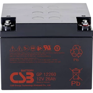 CSB Battery GP 12260 Standby USV GP12260B1 olovený akumulátor 12 V 26 Ah olovený so skleneným rúnom (š x v x h) 166 x 12