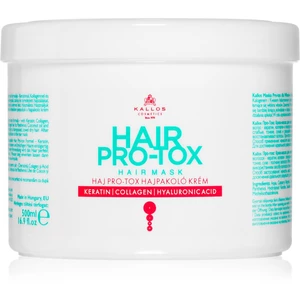 Kallos Hair Pro-Tox maska pro slabé a poškozené vlasy s kokosovým olejem, kyselinou hyaluronovou a kolagenem 500 ml