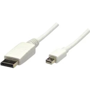 DisplayPort kabel Manhattan [1x mini DisplayPort zástrčka - 1x zástrčka DisplayPort] bílá 1.00 m