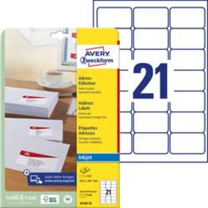 Permanentní Adresní nálepky, univerzální etikety Avery-Zweckform J8160-25, 63.5 x 38.1 mm, A4 papír bílá, 525 ks inkoust