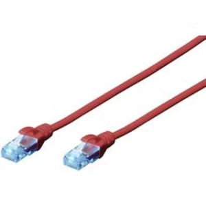 Síťový kabel RJ45 Digitus DK-1512-020/R, CAT 5e, U/UTP, 2.00 m, červená