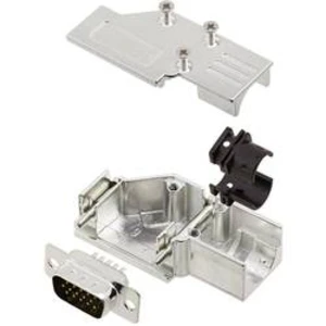 Sada D-SUB kolíkové lišty encitech DCMR-FK-09-HDP15-K, 90 °, pólů 15, pájecí kalíšek, 1 sada