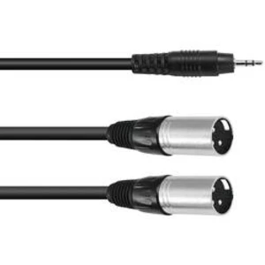 Kabelový adaptér Omnitronic 30225158 [1x jack zástrčka 3,5 mm - 2x XLR zástrčka 3pólová], 1.50 m, černá
