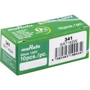 Knoflíkový článek 341 oxid stříbra Murata SR714SW-PBWW 15 mAh 1.55 V 10 ks