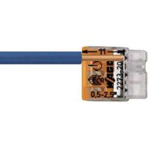 Krabicová svorka WAGO pro kabel o rozměru - , pólů 3, 100 ks, transparentní, oranžová