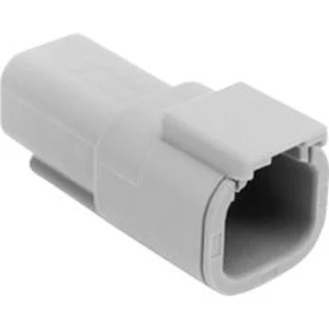 Pouzdro pro pinový kontakt Amphenol ATM04 4P, kulatý faston, Provedení konektoru: zástrčka, rovná termoplastický plast, pólů 4, 1 ks