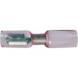 Faston zásuvka se smršťovací bužírkou DSG Canusa 7934100302, 6.3 mm x 0.8 mm, červená, 1 ks