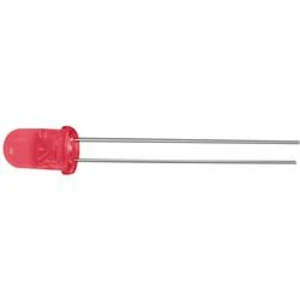 LED dioda kulatá s vývody Kingbright, L-53SRD-E, 20 mA, 5 mm, 1,85 V, 60 °, 400 mcd, červená