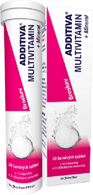 Additiva Multivitamin+Mineral broskev 20 šumivých tablet