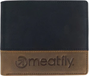 Meatfly Eddie Premium Leather Wallet Black/Oak Peněženka