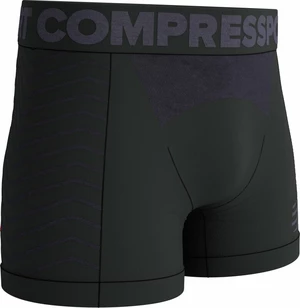 Compressport Seamless Boxer M Black/Grey M Běžecká spodní prádlo