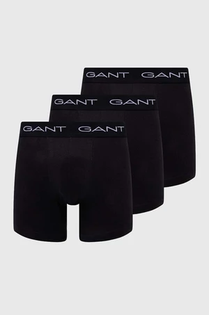 Boxerky Gant 3-pak pánske, čierna farba
