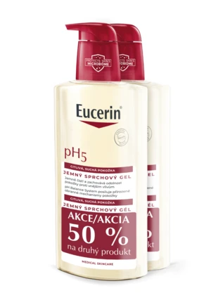 EUCERIN pH5 Sprchový gél 400 ml PROMOBALENIE 1+1 (-50% na druhý produkt)