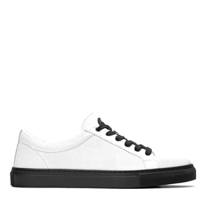 Białe skórzane sneakersy męskie