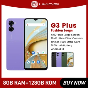 UMIDIGI G3 PLUS Smartphone, Android 13 ,Unisoc T606, 4GB+128GB, 16MP Camera,5150mAh Battery, Dual SIM 4G mobile Phones