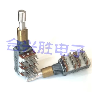 1 Piece Dual Shaft Double Adjustment 4 Link Precision Potentiometer A50K With Midpoint Power Amplifier Audio Potentiometer