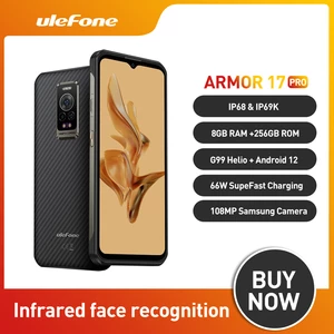 Ulefone Armor 17 Pro Global Version Rugged Smartphone 8GB 256GB Night Vision Helio G99 Mobile Phones 120Hz 108MP Android 12 NFC