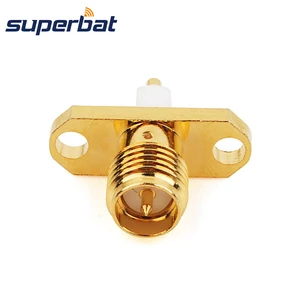 Superbat RP-SMA 2 hole Panel Mount Female with Short Dielectric and Solder RF Coaxial Connector