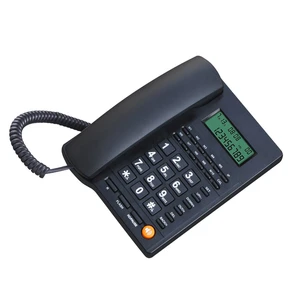 Desktop Landline Telephone Keypad Wired Household Telephones Adjustable Brightness Phones Business Caller ID Phone Home