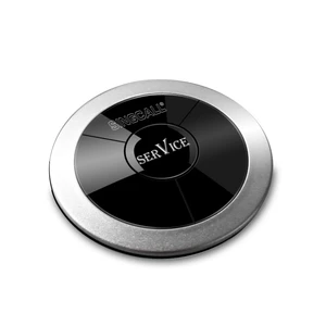 SINGCALL Wireless Calling System Restaurant Pager, Single Service Button for Restaurant ,Waterproof Pager APE310 Silver