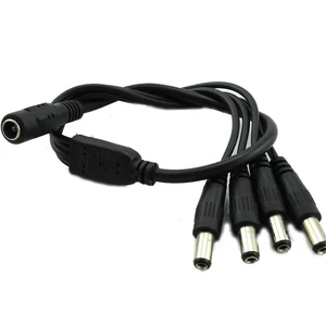 1pcs 1 Female to 4 Male DC Power jack Adapter Splitter Plug Connector Cable 5.5mm*2.1mm Supply for CCTV Camera led strip Light