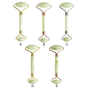 Face Roller Double Head Facial Massage Roller Stone Portable Facial Rolling Massager Gold Arc Rod