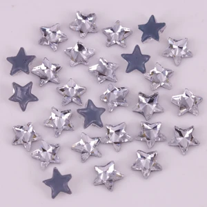 Lead Free! High Quality 5mm, 7mm Star Crystal Clear Flat Back Hotfix Rhinestones / Iron On Flat Back Crystals