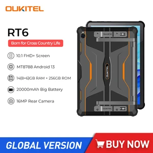 Oukitel RT6 Rugged Tablet PC 8GB+256GB Android 13 Pad 10.1Inch FHD MTK8788 Tablet 16MP Camera 20000mAh Battery 33W Fast Charging