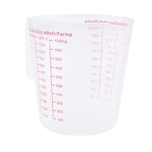 Measuring Cup Plastic Beaker - Heat Resistant Transparent Labs Graduated Beakers 1200ml