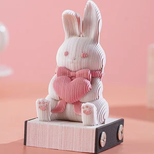 Multi-function 3D Notepad High Quality Birthday Gift Desk Accessories Memo Pad Creative Rabbit 3D Stereo Rabbit Note Office