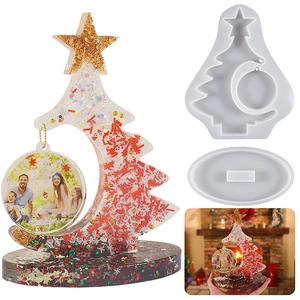 DIY Christmas Tree Photo Frame Silicone Mold Crystal Epoxy Resin Craft Casting Mold Handmade HomeDecoraton Christmas Resin Molds