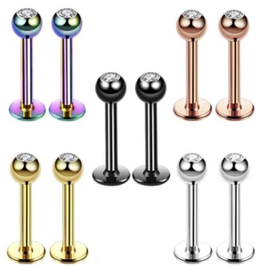 Set with Diamonds Gem Ear Ring Stainless Steel Gem Lip Stud Brand New Dimple Nail for Men and Women Nose Lip Ear