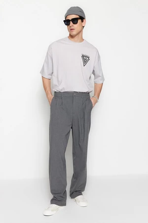 Trendyol Grey pánske široké nohavice