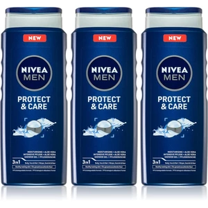 Nivea Men Protect & Care sprchový gel pro muže 3 x 500 ml (výhodné balení)