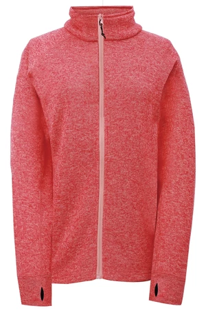 NOSSEN - womens full opening flatfleece hoodie - Coral